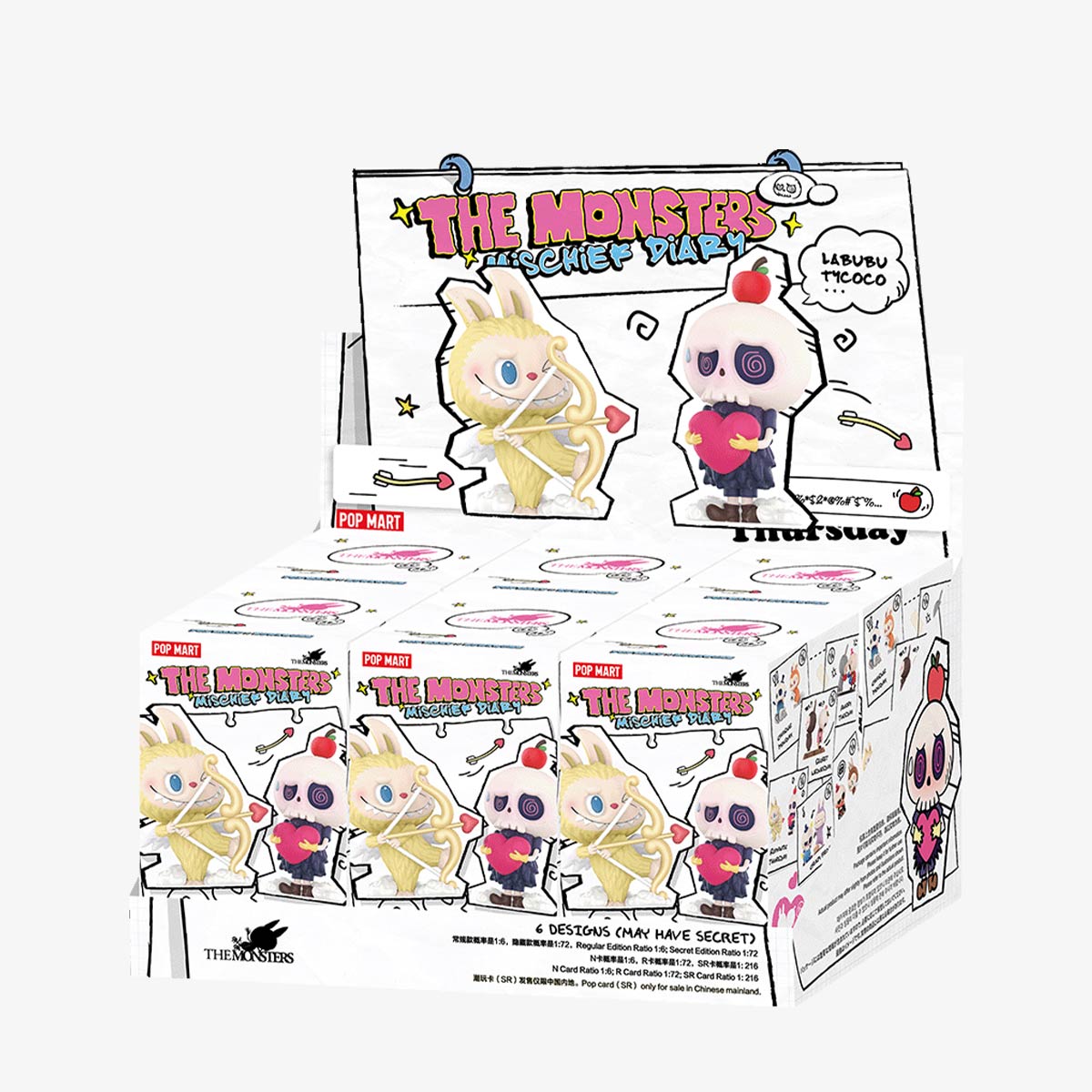 THE MONSTERS Labubu Mischief Diary Series Figures Sealed Case (6 Blind Box)