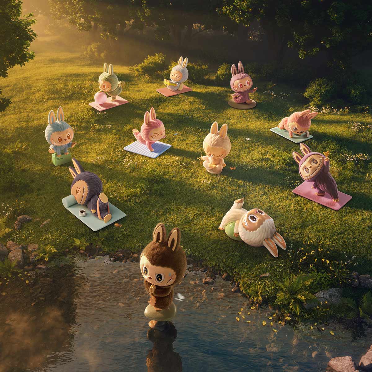 THE MONSTERS Labubu Lazy Yoga Series Figures Single Box (1 Blind Box)