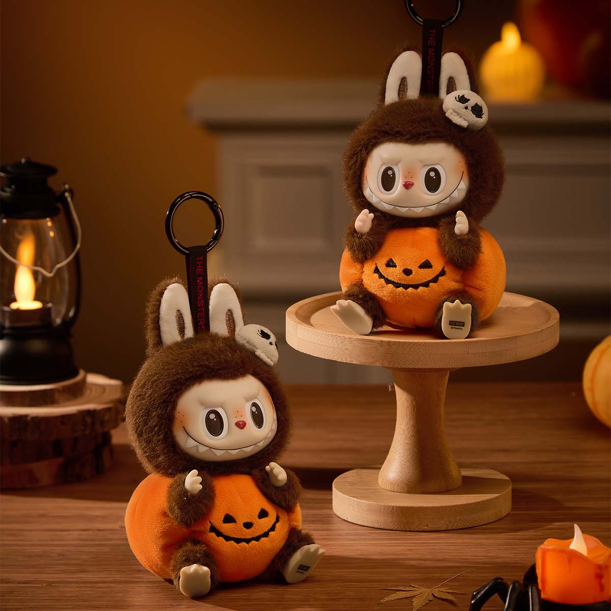THE MONSTERS Labubu Happy Halloween Party Series Sitting Pumpkin Vinyl Plush Pendant