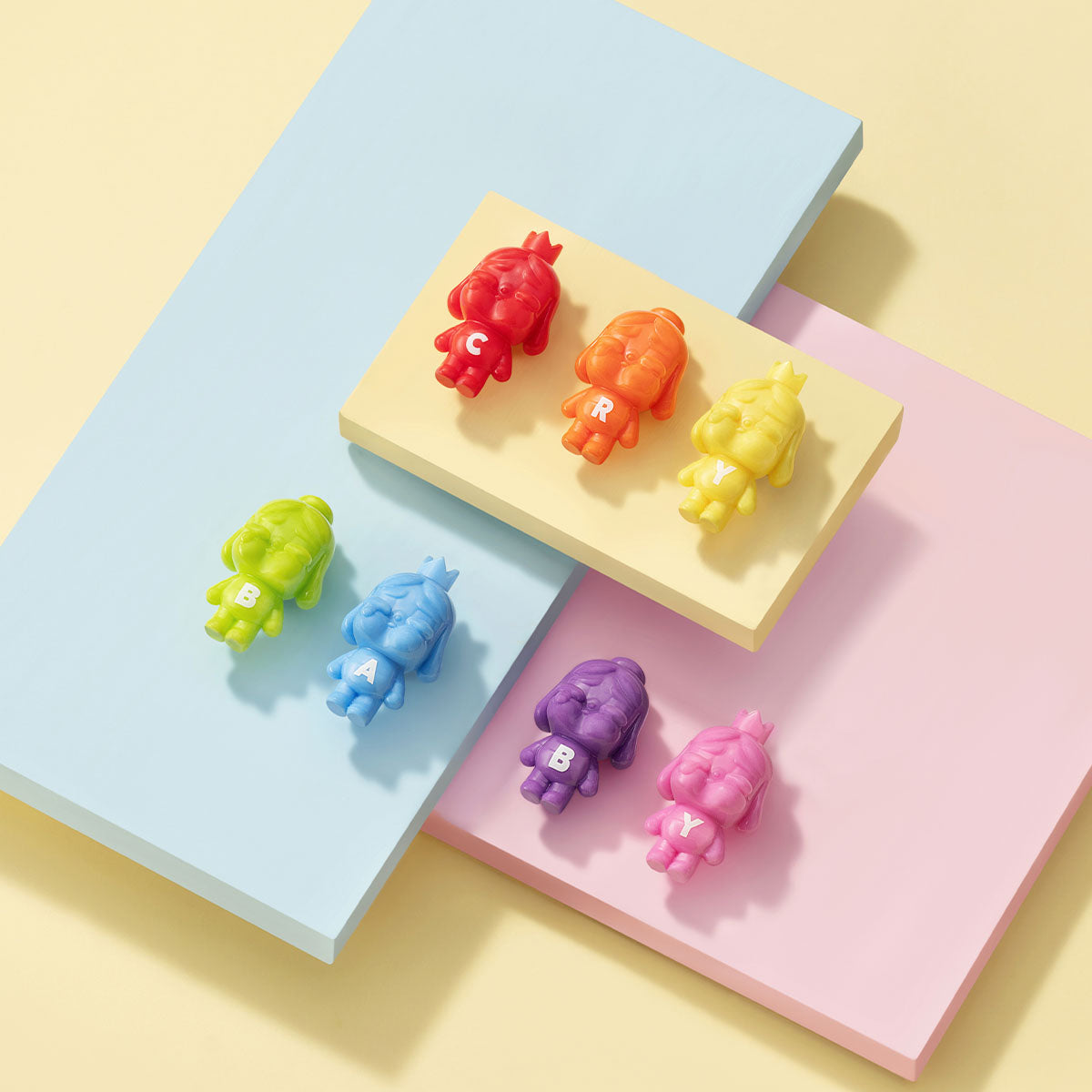 POP BEAN CRYBABY MINI FIGURE Rainbow Color Set
