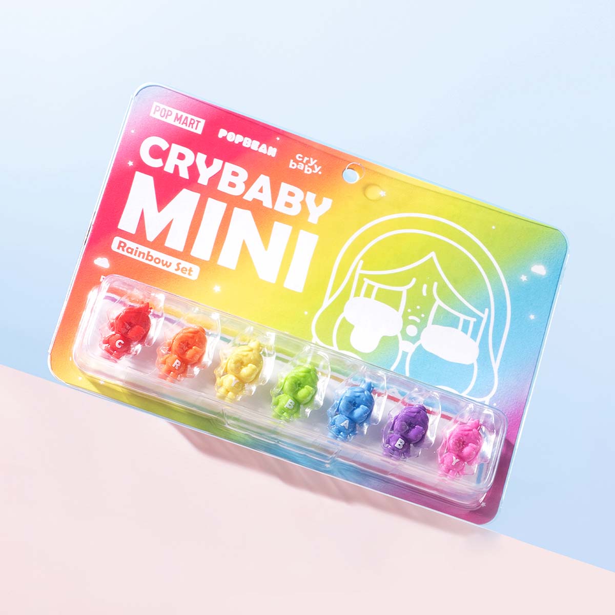 POP BEAN CRYBABY MINI FIGURE Rainbow Color Set