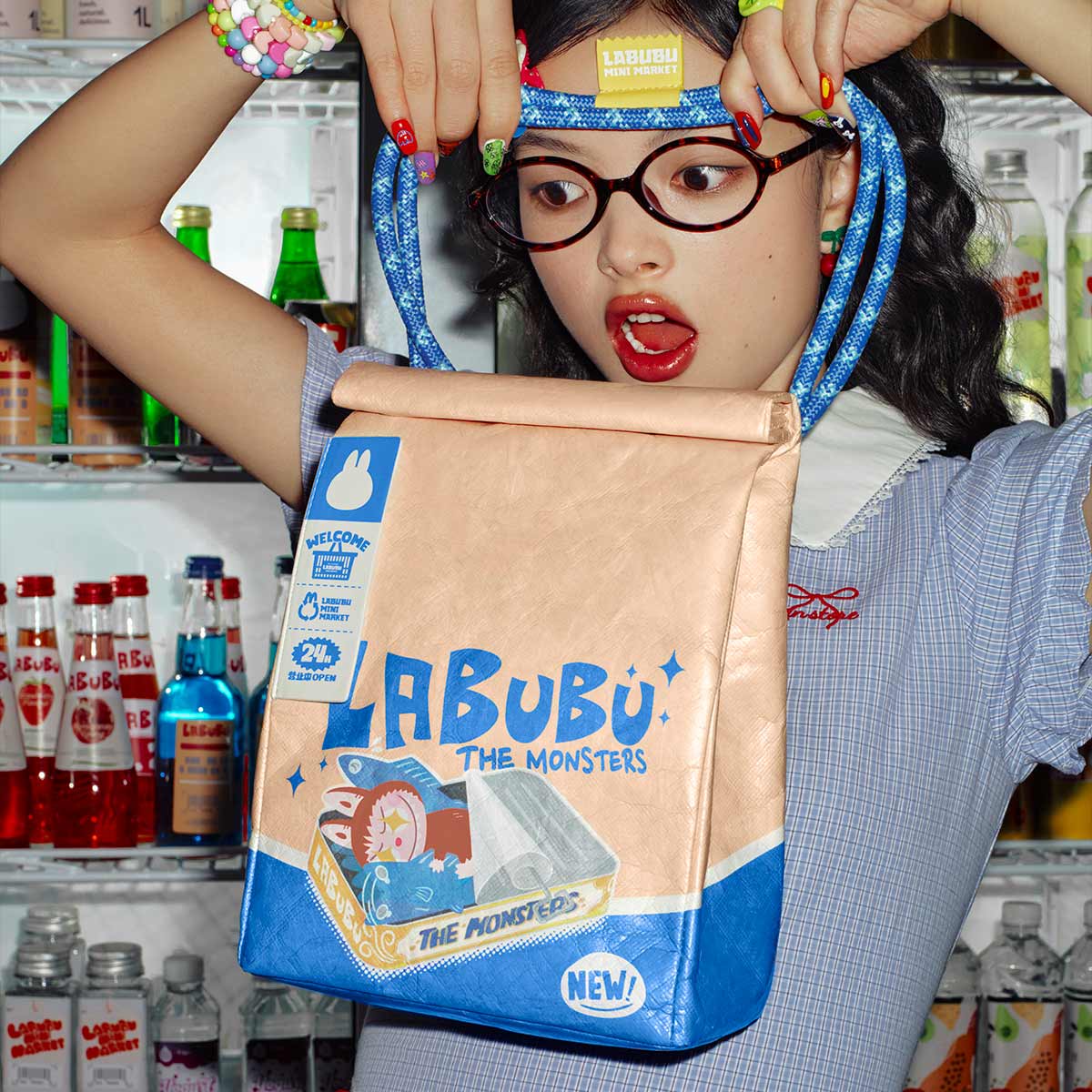 THE MONSTERS Labubu Wacky Mart Series Messenger Bag