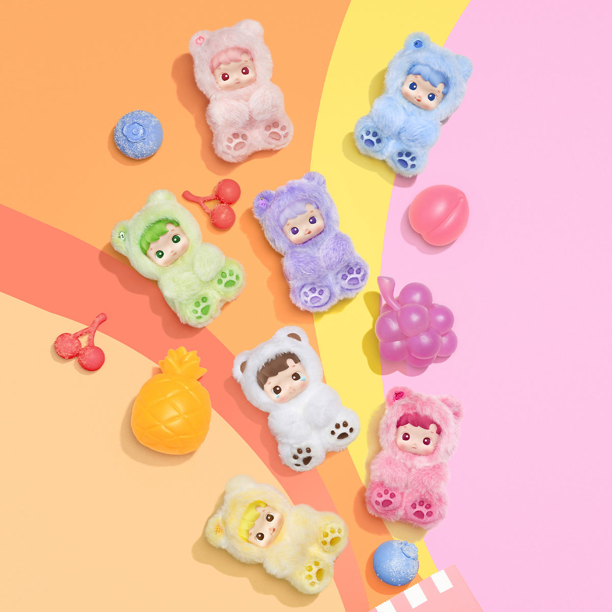 HACIPUPU Gummy Bear Series-Vinyl Plush Pendant Blind Box Sealed Case (6 Blind Box)