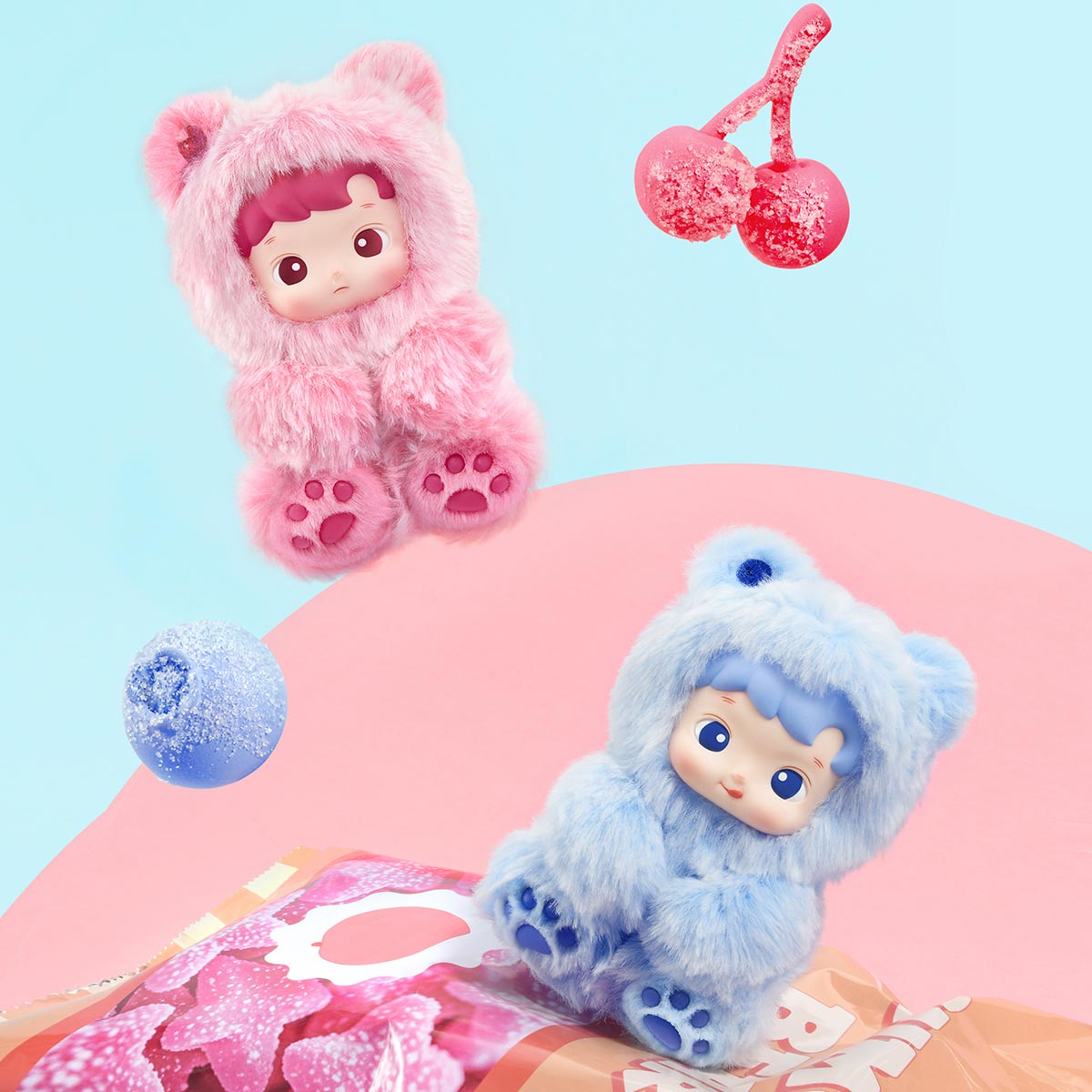 HACIPUPU Gummy Bear Series-Vinyl Plush Pendant Blind Box Sealed Case (6 Blind Box)