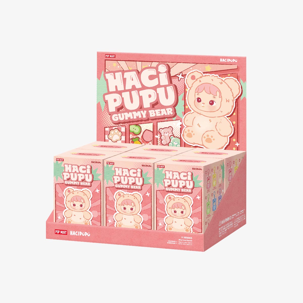 HACIPUPU Gummy Bear Series-Vinyl Plush Pendant Blind Box Sealed Case (6 Blind Box)