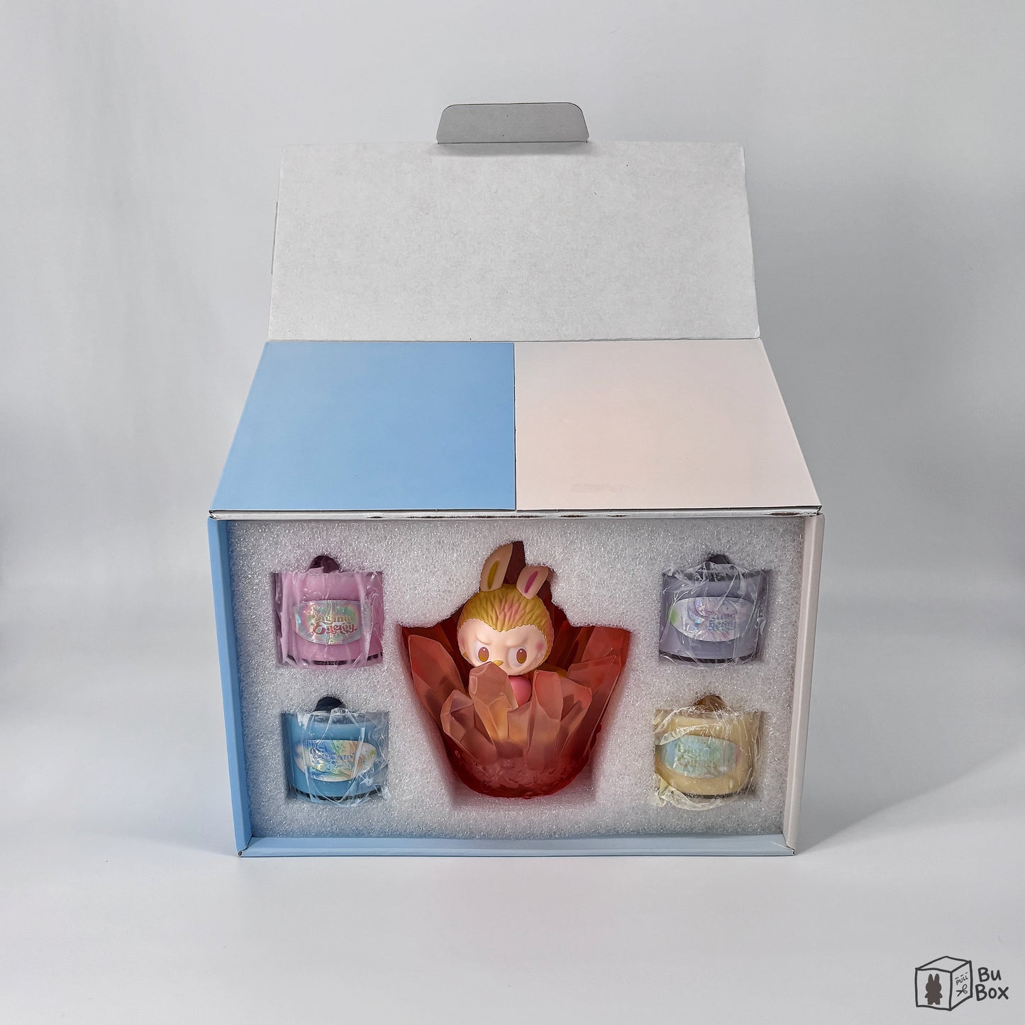 THE MONSTERS Labubu Big into Energy Series Scented Candle Gift Box featuring a Labubu character-inspired scented candle with a vibrant energy-themed design, perfect for fans and collectors of Labubu's dynamic and playful style.