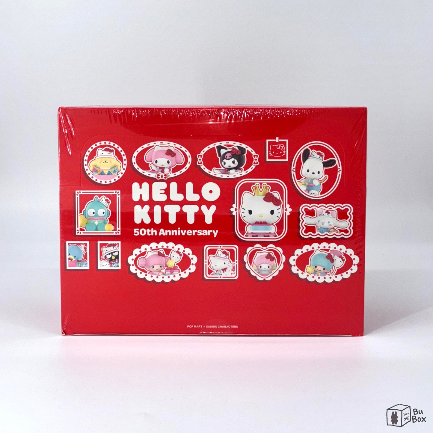 Sanrio Hello Kitty 50th Anniversary Series Figures Sealed Case (12 Blind Boxes) featuring a collection of collectible Hello Kitty figures from the 50th Anniversary series, perfect for Hello Kitty fans and collectors celebrating the iconic character's milestone.
