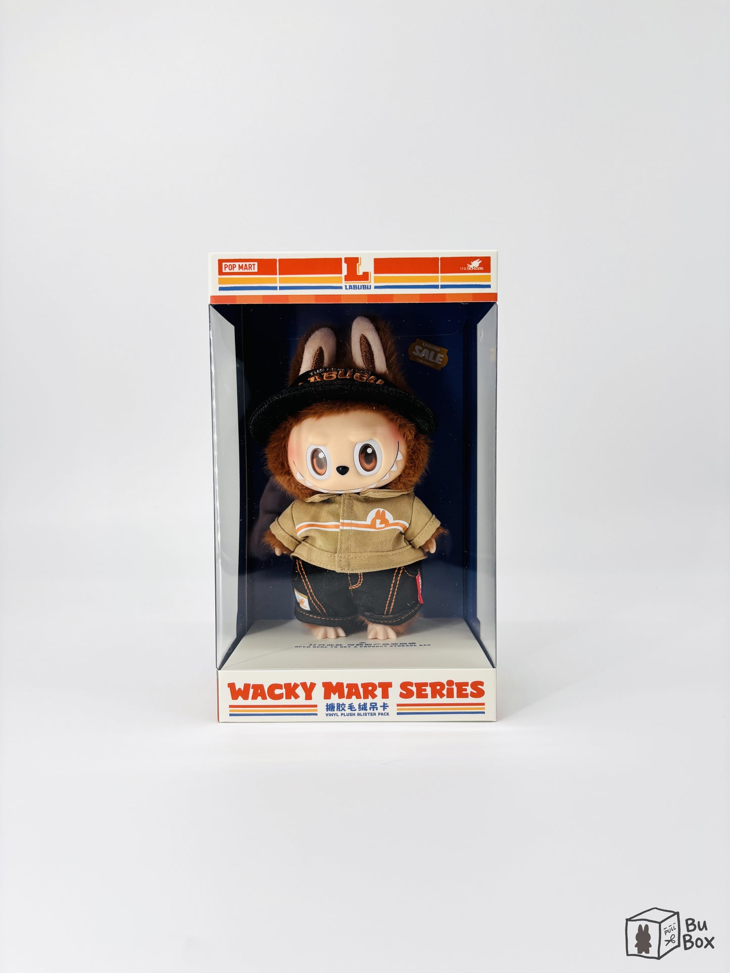 Labubu THE MONSTERS Wacky Mart Series Vinyl Plush Hanging Card featuring a playful vinyl plush design with vibrant colors, perfect for collectors and hanging as a decorative accessory
