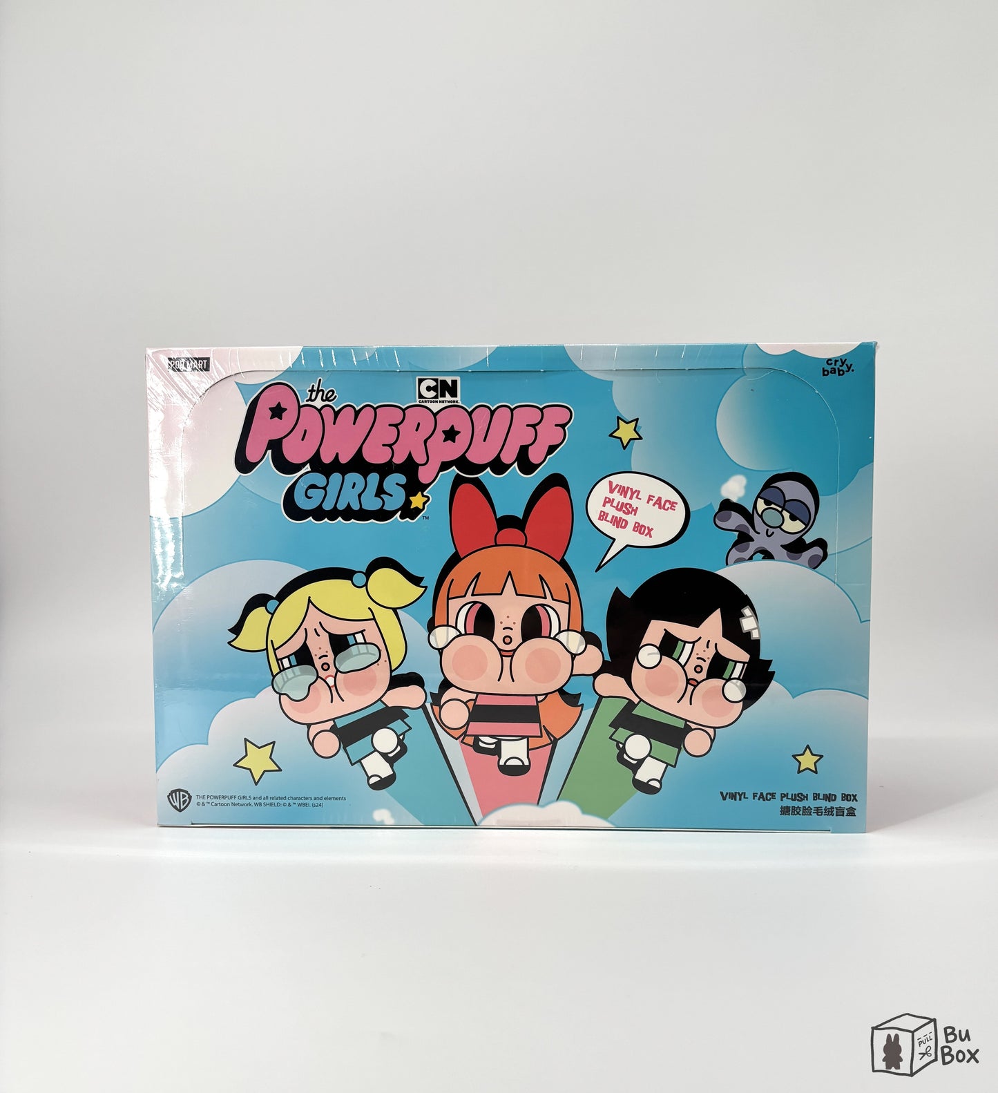 CRYBABY, Powerpuff Girls, vinyl face plush pendant, sealed case, 6 blind boxes, collectible accessory, cartoon collaboration, playful design