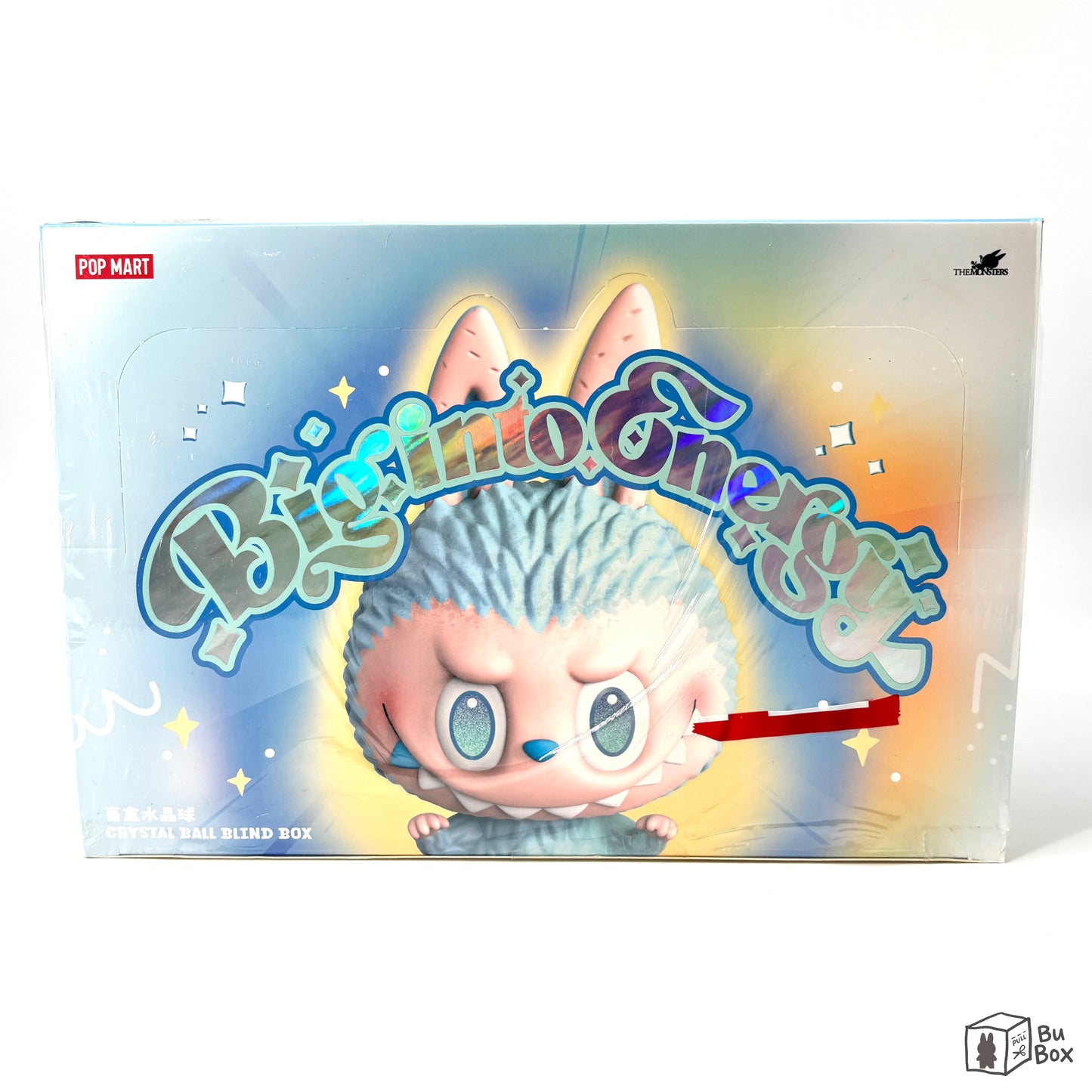 Pop Mart, Labubu, The Monsters, Big into Energy Series, crystal ball case, 6 blind boxes, collectible figure, vibrant design, energetic theme, blind box, snow ball, snow globe