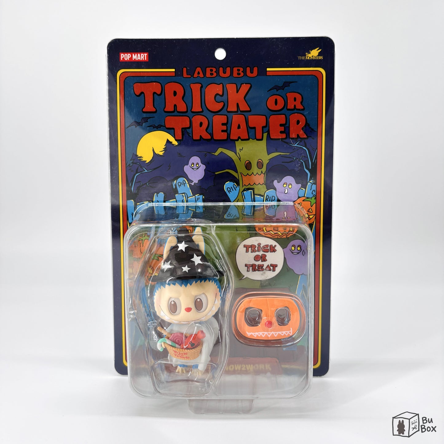 Pop Mart, Labubu, Trick-or-Treater Series, Halloween figure, costume, collectible toy, orange outfit, halloween, pumkin