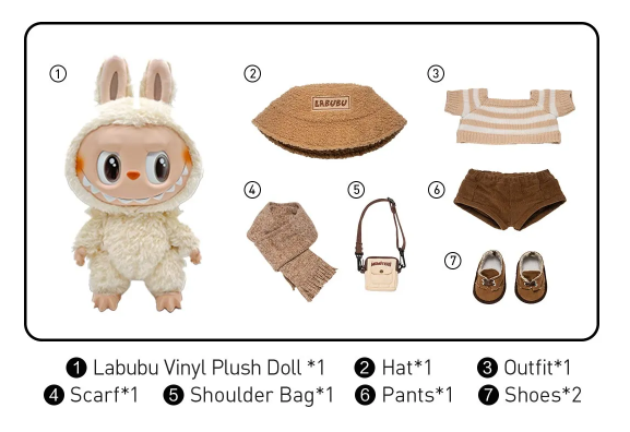 THE MONSTERS Labubu DRESS BE LATTE Vinyl Plush Doll