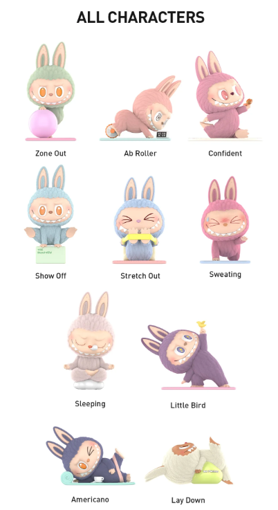 THE MONSTERS Labubu Lazy Yoga Series Figures Single Box (1 Blind Box)