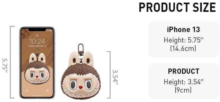 LABUBU Originals-Brown Silicone Earphone Bag