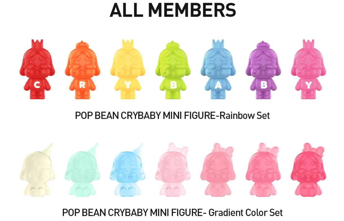 POP BEAN CRYBABY MINI FIGURE Gradient Color Set