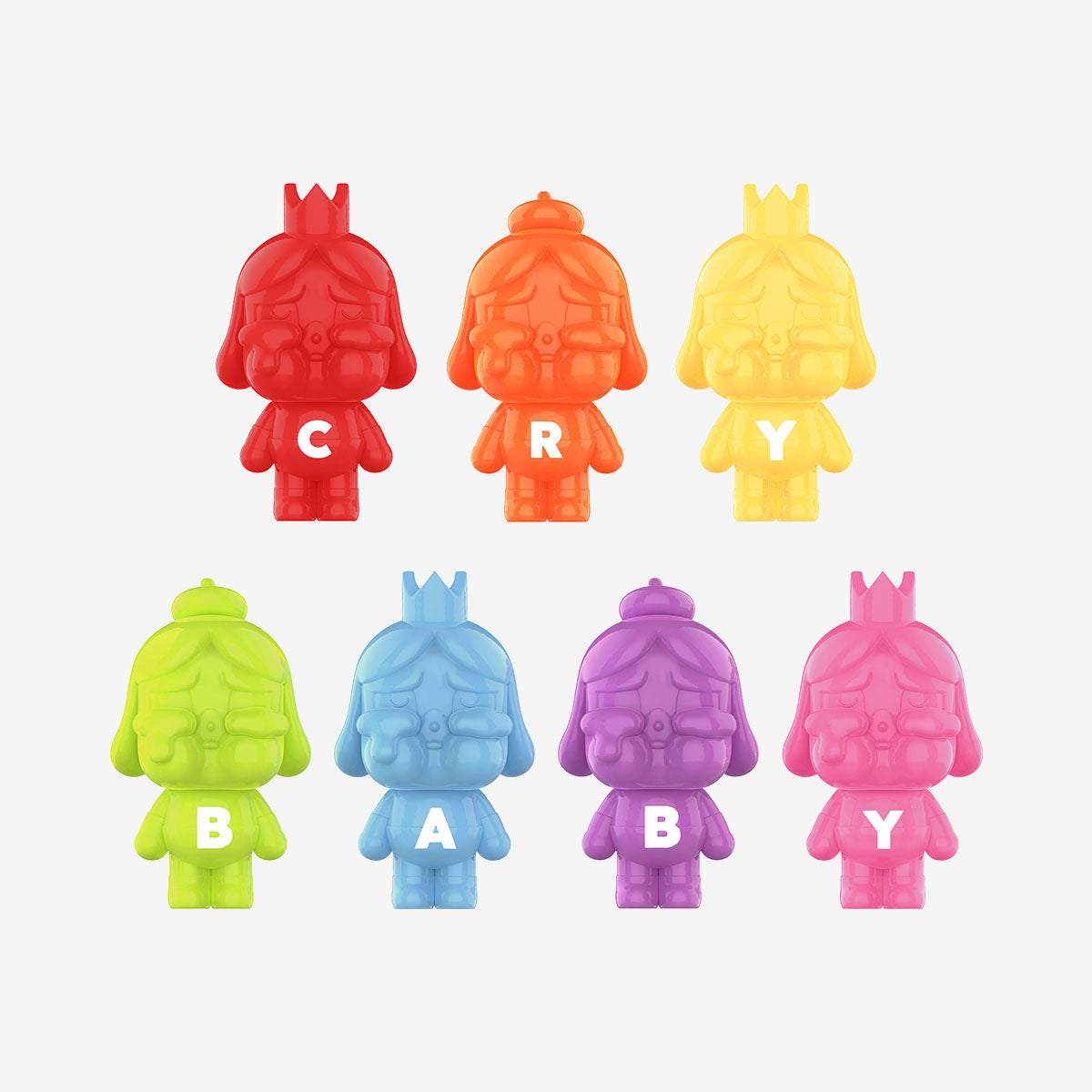 POP BEAN CRYBABY MINI FIGURE Rainbow Color Set