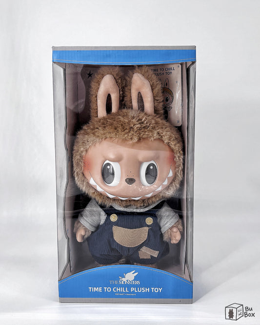 THE MONSTERS Labubu Time to Chill Vinyl Plush Doll featuring a relaxed Labubu character in a chill pose, perfect for fans and collectors of Labubu's cozy and playful design.