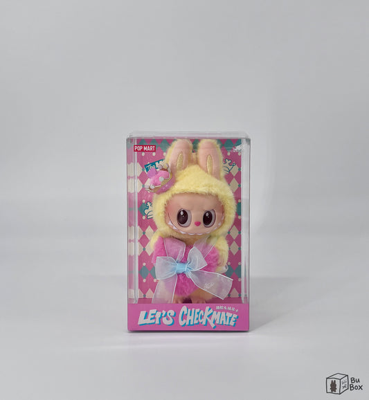 THE MONSTERS Labubu Let's Checkmate Series Vinyl Plush Hanging Card featuring a playful Labubu character in a chess-themed design, perfect for fans of Labubu and unique collectible accessories.