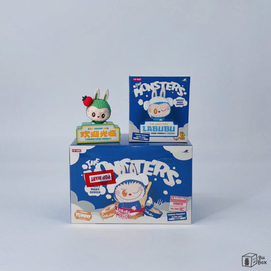 THE MONSTERS Labubu Wacky Mart Series Fridge Magnet Case (6 Blind Boxes) featuring a collection of collectible Labubu fridge magnets from the Wacky Mart series, perfect for fans of Labubu and quirky home décor.