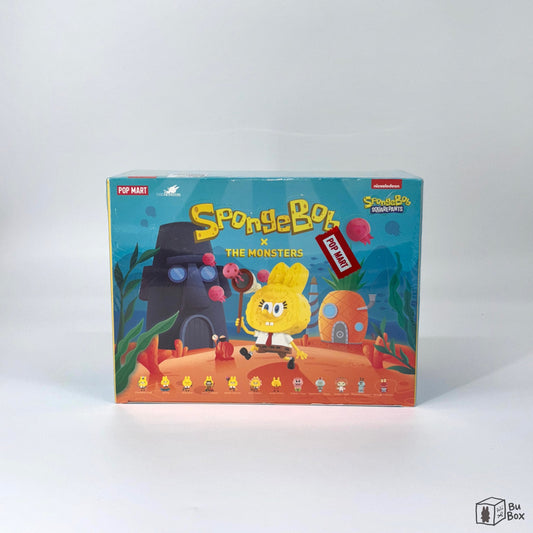 Labubu THE MONSTERS x Spongebob Series Figure Sealed Case (12 Blind Boxes) featuring collectible figures with unique Spongebob collaboration designs, perfect for fans of both Labubu and Spongebob.