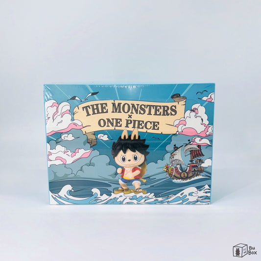 THE MONSTERS Labubu × One Piece Series Figures Sealed Case (12 Blind Boxes) featuring a collection of collectible Labubu figures with One Piece collaboration designs, perfect for fans of both Labubu and One Piece.