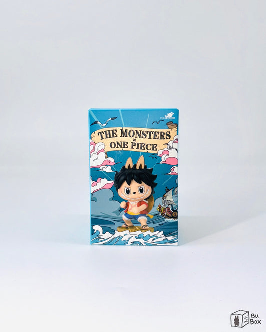 THE MONSTERS Labubu × One Piece Series Figure Single Box (1 Blind Box) featuring a collectible Labubu character figure with a unique One Piece collaboration design, perfect for fans of Labubu and One Piece.