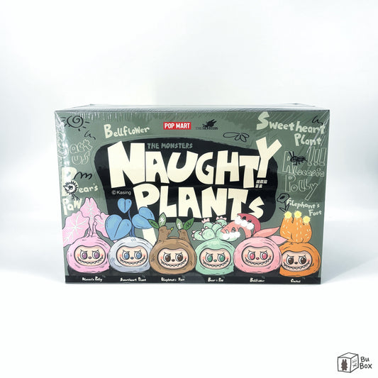 THE MONSTERS Labubu Naughty Plants Series Sealed Case (6 Blind Boxes) featuring a collection of Labubu character figures from the Naughty Plants series, perfect for collectors and Labubu fans.
