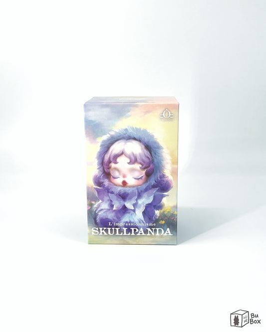 SKULLPANDA L’impressionnisme Series Plush Doll Single Box (1 Blind Box) featuring a plush doll with unique impressionist-inspired design, perfect for collectors and fans of SKULLPANDA.