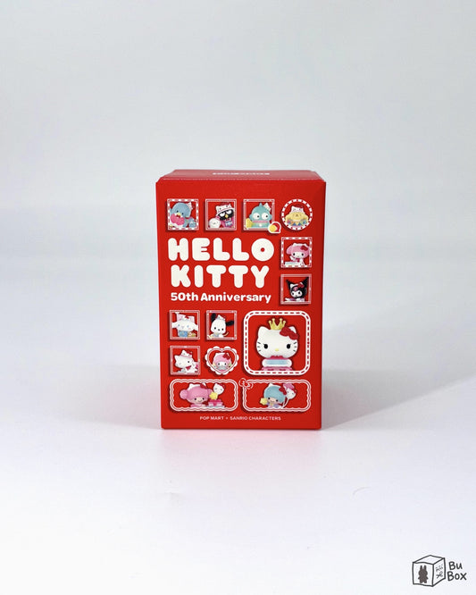 Sanrio characters Hello Kitty 50th Anniversary Series Figure Single Box (1 Blind Box) featuring a collectible Hello Kitty figure from the 50th Anniversary series, perfect for Hello Kitty fans and collectors celebrating the iconic character's milestone.