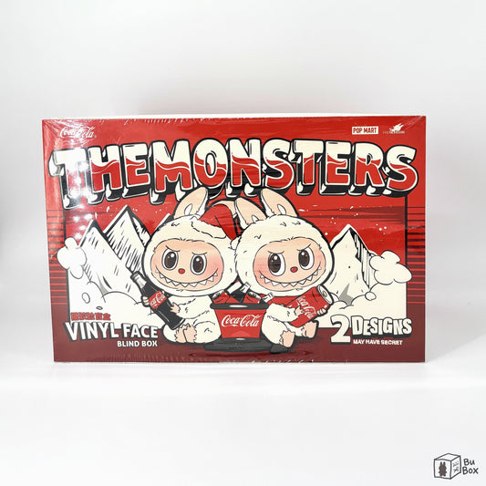 Labubu THE MONSTERS COCA-COLA SERIES Vinyl Face Blind Box Sealed Case (6 Blind Boxes) featuring a set of collectible figures with Coca-Cola themed designs and playful expressions.