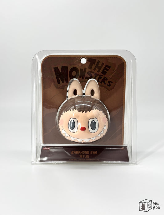 Pop Mart, Labubu, Originals, brown silicone earphone bag, earphone bag, pendant, collectible accessory, cute design, functional, soft silicone