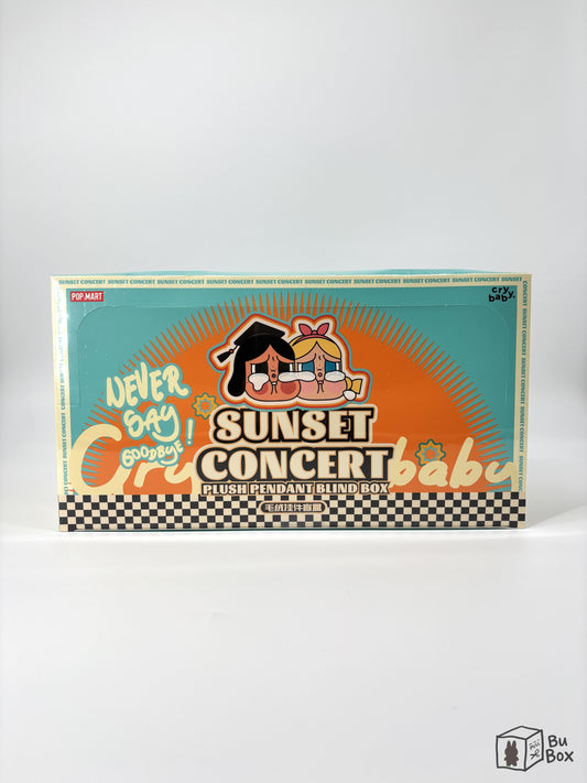 CRYBABY, Sunset Concert Series, plush pendant, sealed case, collectible accessory, concert theme, playful design, 6 blind boxes, blind box, pop mart
