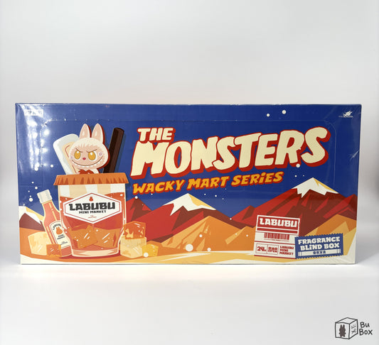 Pop Mart, Labubu, The Monsters, Wacky Mart Series, fragrance, sealed case, 6 blind boxes, collectible accessory, playful scent design, blind box, wacky mart