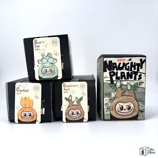 Pop Mart, Labubu, The Monsters, Naughty Plants Series, Bear's Paw, Cactus, Elephant's Foot, pre-opened blind box, collectible toy, sealed inner bag, Naughty Plants, blind box