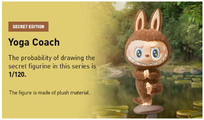 THE MONSTERS Labubu Lazy Yoga Series Figures Single Box (1 Blind Box)