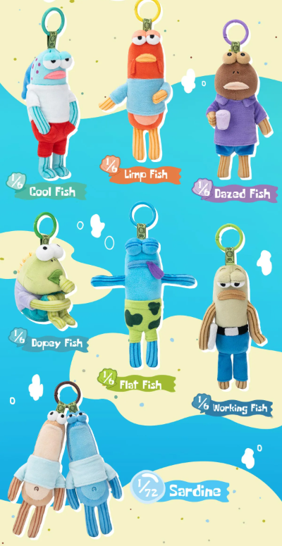 Sponge Bob Bikini Bottom Buddies Whimsical Plush Case (6 Blind Box)