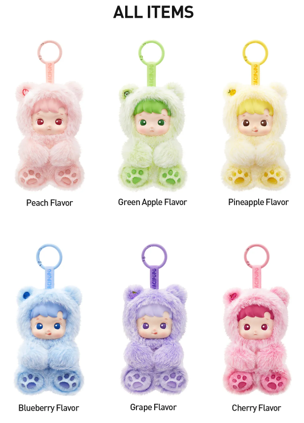 HACIPUPU Gummy Bear Series-Vinyl Plush Pendant Blind Box Sealed Case (6 Blind Box)